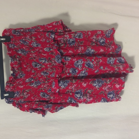 American Eagle Outfitters red blue floral romper - Picture 3 of 9